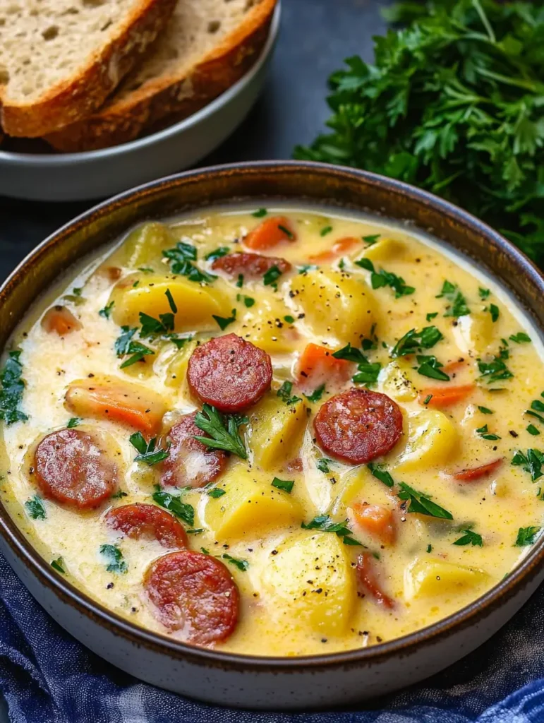 Kielbasa Potato Soup Serving