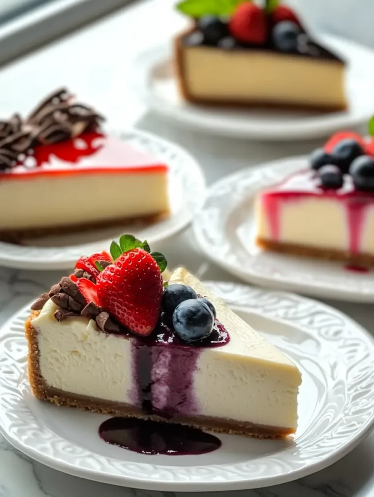 three types of cheesecake